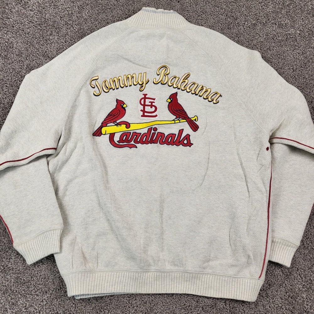 Tommy Bahama St Louis Cardinals Pullover Sweater XXL Limited Edition NWT Beige - Picture 2 of 14